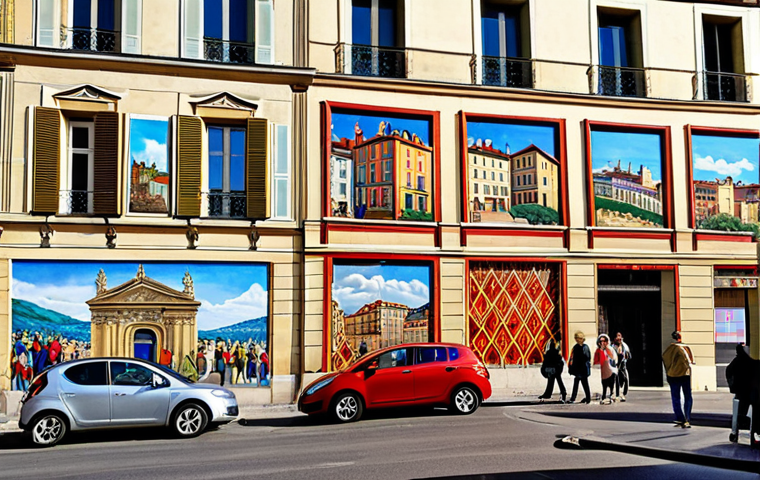 **

"A vibrant mural depicting historical scenes of the Croix-Rousse neighborhood in Lyon, France. The mural incorporates images of silk weaving and daily life from the past. People of diverse ages are admiring the artwork. Daytime, sunny weather. Safe for work, appropriate content, fully clothed, professional art, perfect anatomy, correct proportions, family-friendly setting."

**