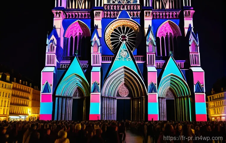 장소 특정적 예술과 다양한 매체 활용 사례 - **Urban Mural in Paris:** A wide shot of a vibrant, detailed mural painted across the entire side of...