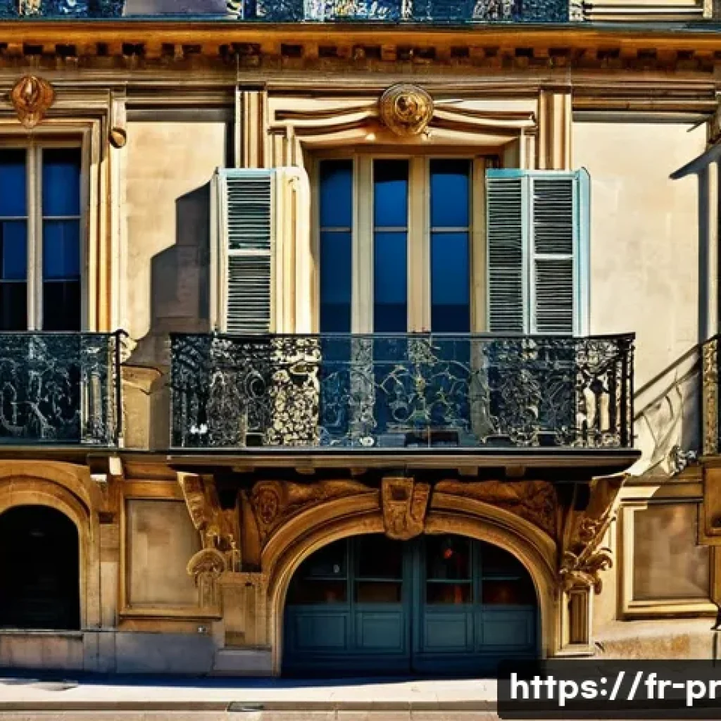 장소 특정적 예술과 공공 정책의 연관성 - **Prompt 1: Art Integrated with Historic French Architecture**