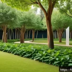 Home 23 장소 특정적 예술의 국제적 사례 분석 - A site-specific urban art installation in a lush French city park featuring natural materials such a...