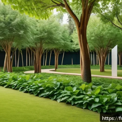 Home 17 장소 특정적 예술의 국제적 사례 분석 - A site-specific urban art installation in a lush French city park featuring natural materials such a...